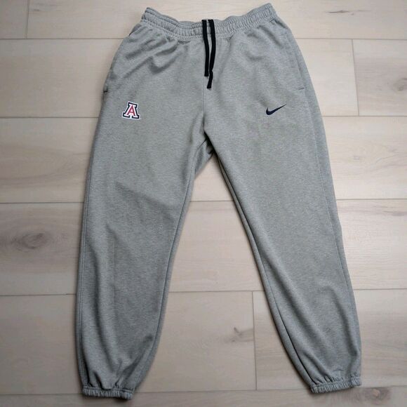 Nike Arizona Wildcats Joggers Sweatpants Mens Large Gray Dri-Fit Zip Pocket Gym - Picture 1 of 13